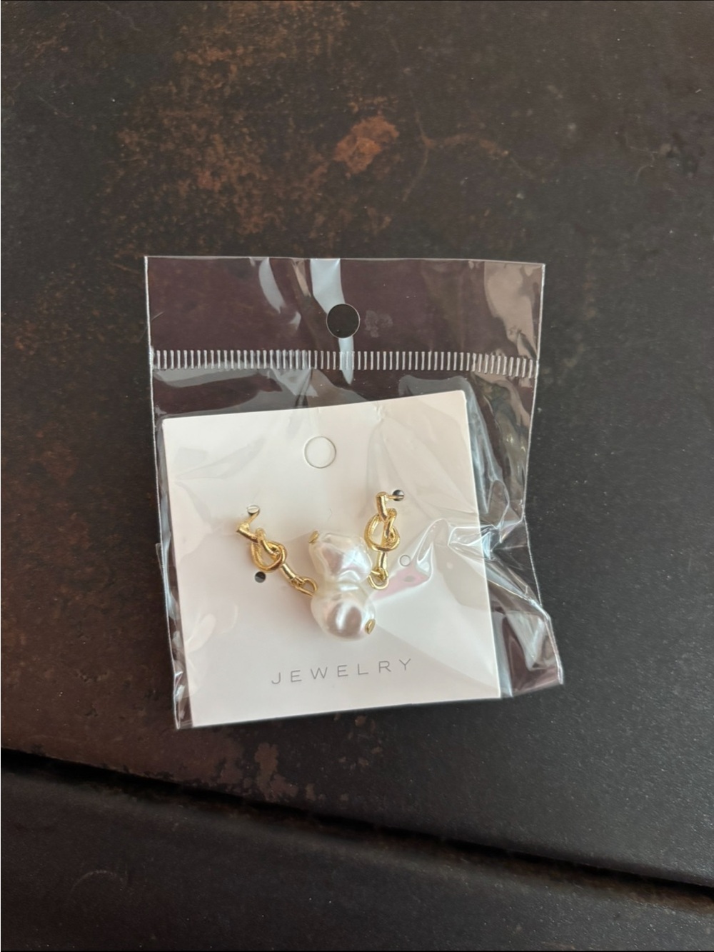 Gold Pearl Drop Earrings -